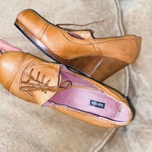 Kensie brown wedge heels